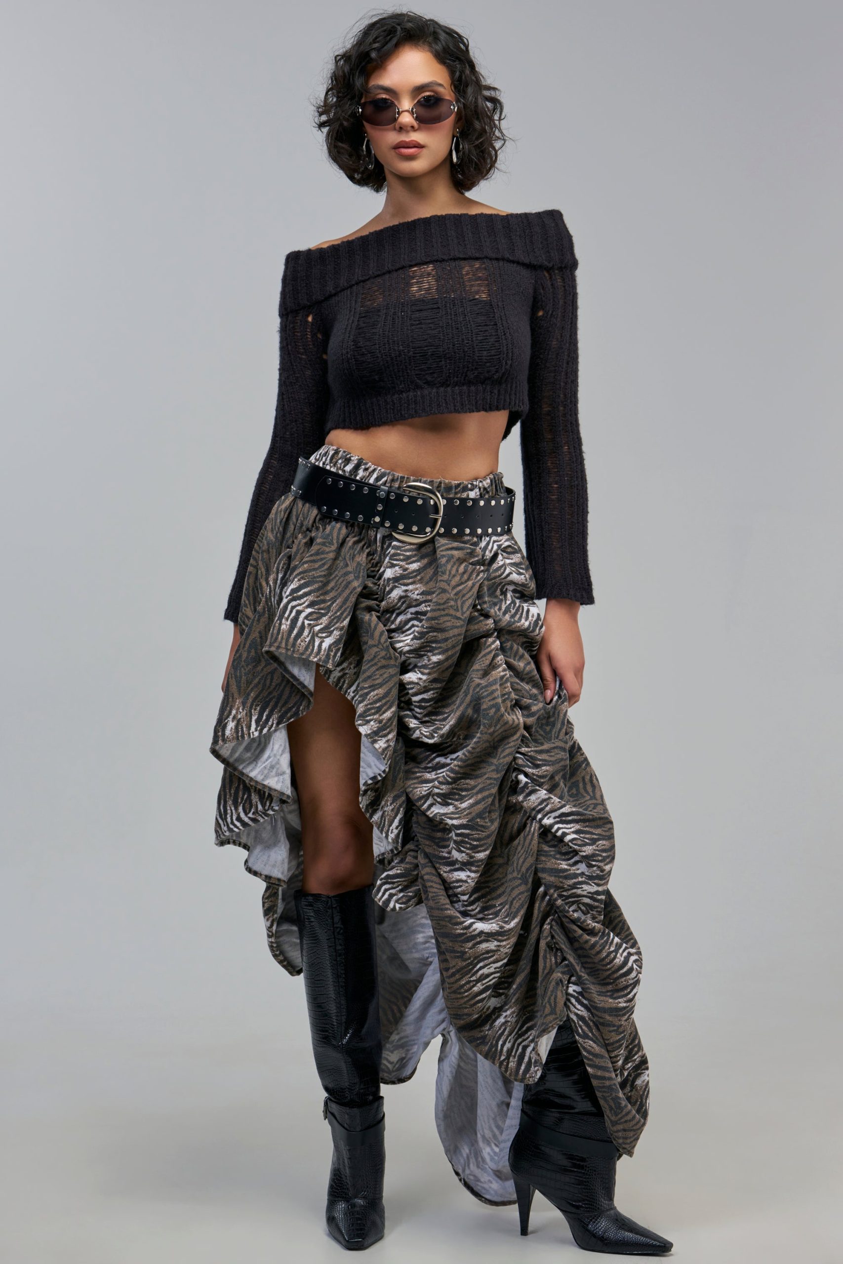 ALL OVER THE PLACE RUCHED MIDI SKIRT - Image 10