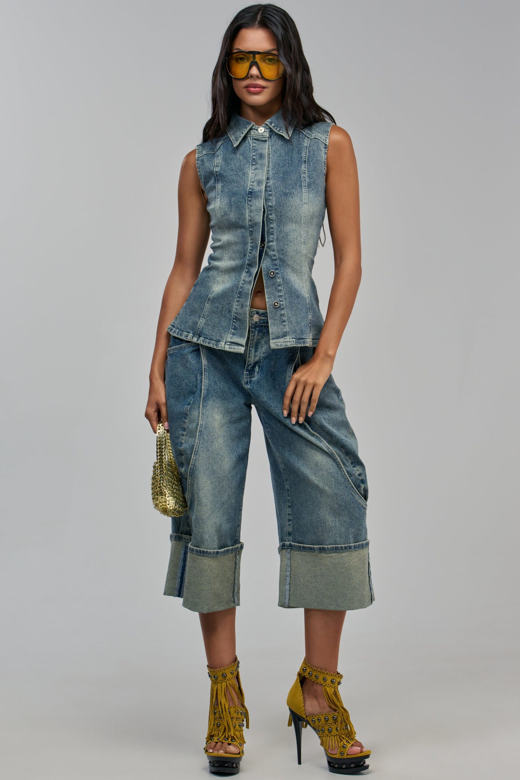 AUBERGINE DENIM CULOTTE - Image 5