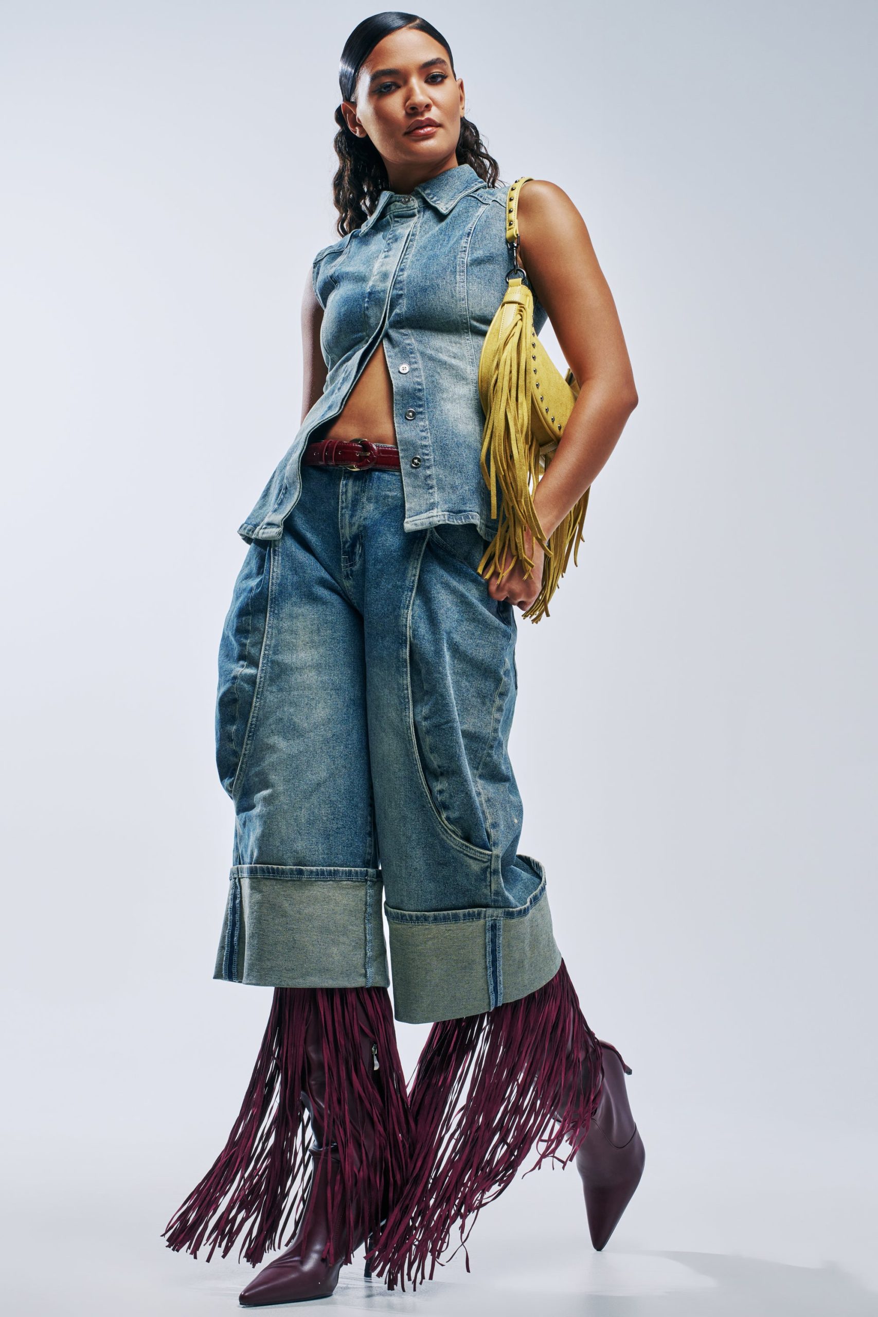 AUBERGINE DENIM CULOTTE - Image 9
