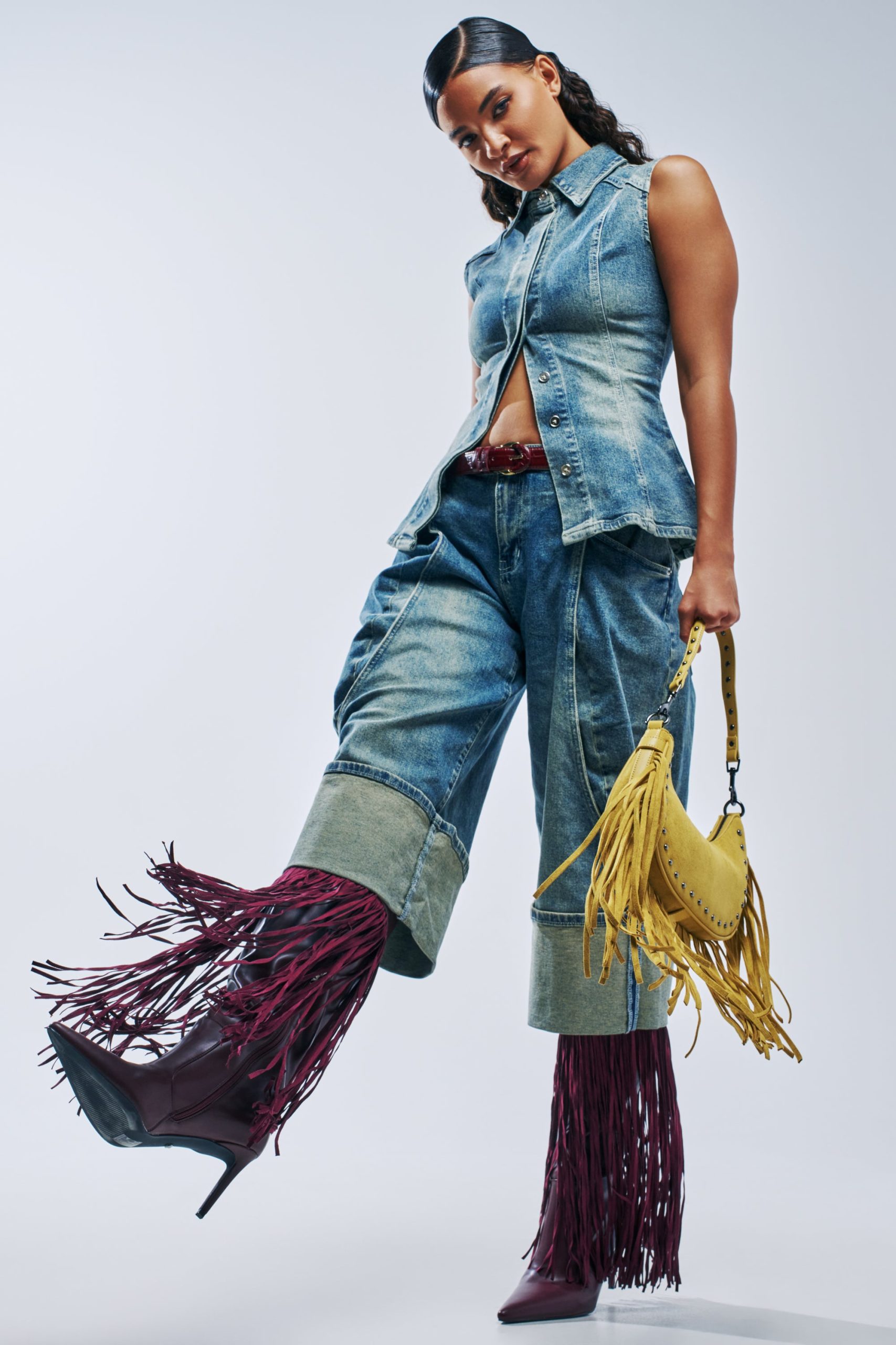 AUBERGINE DENIM CULOTTE - Image 4