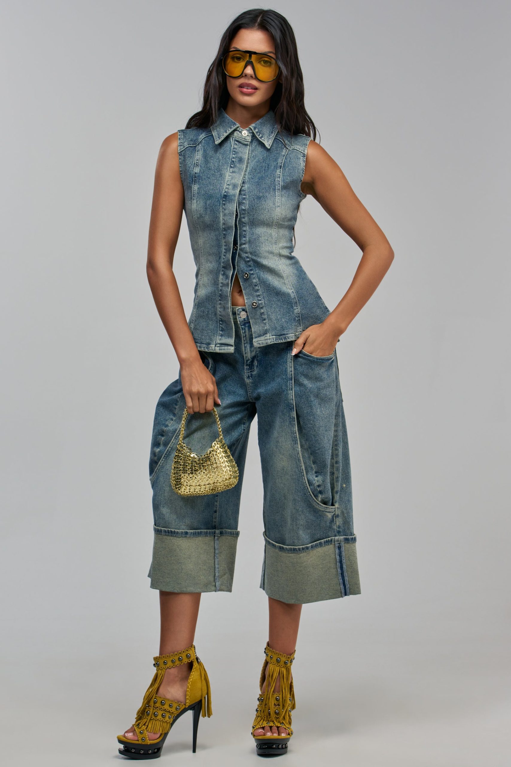 AUBERGINE DENIM CULOTTE - Image 3