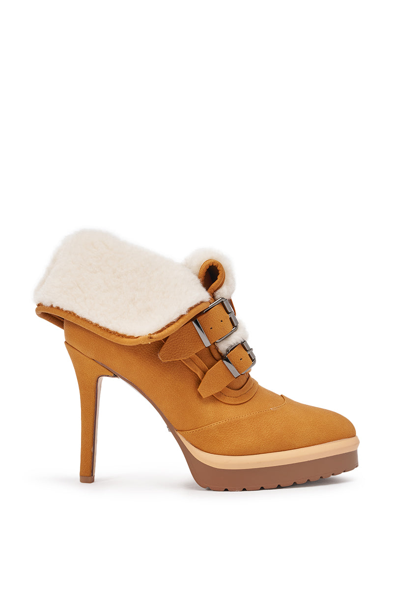 GUST TAN SHERPA LINED STILETTO BOOTIE - Image 3