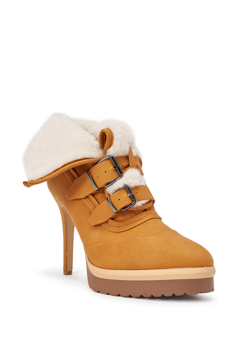 GUST TAN SHERPA LINED STILETTO BOOTIE - Image 4