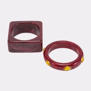 IT GIRL BANGLE SET IN MERLOT
