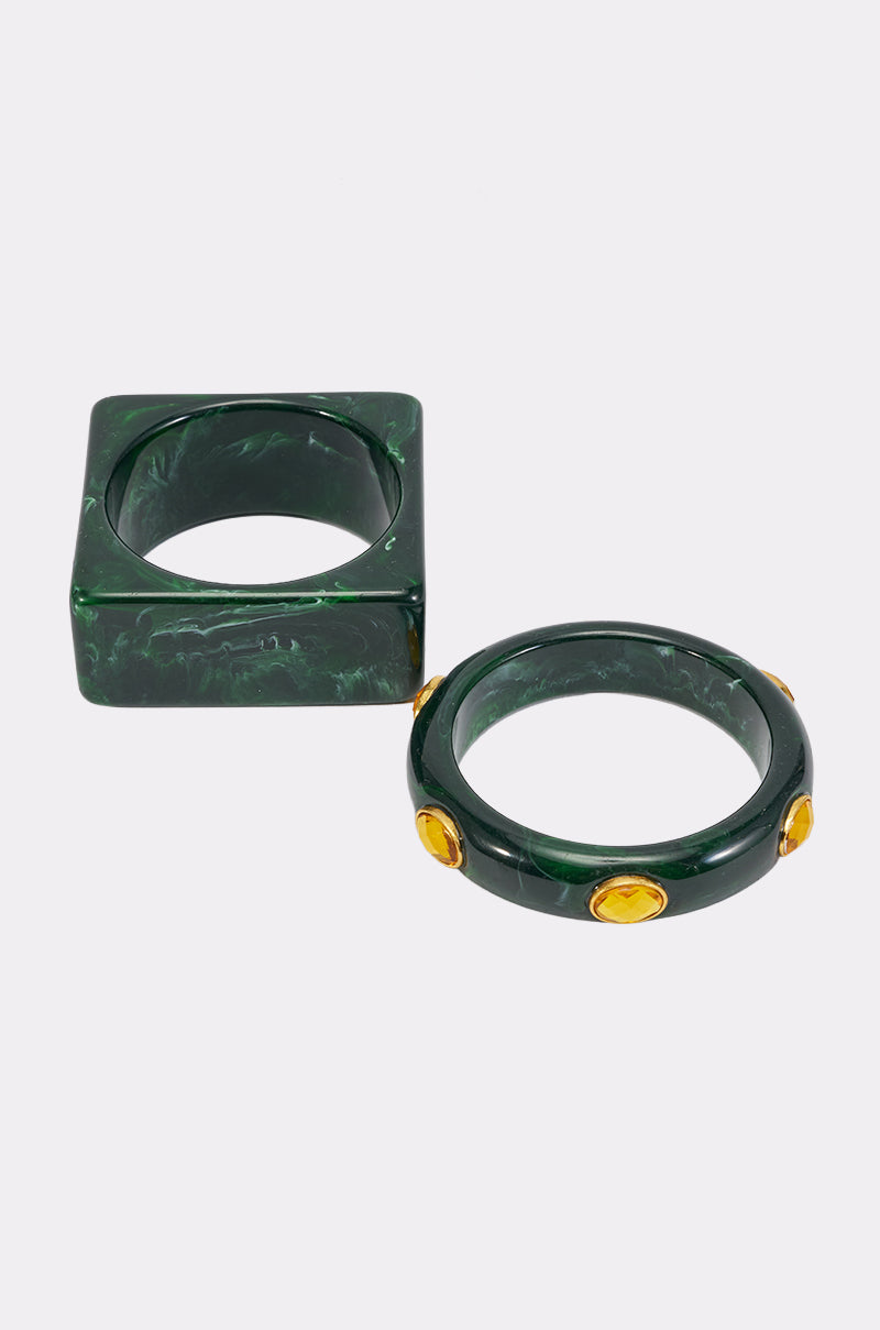 IT GIRL BANGLE SET IN GREEN - Image 2