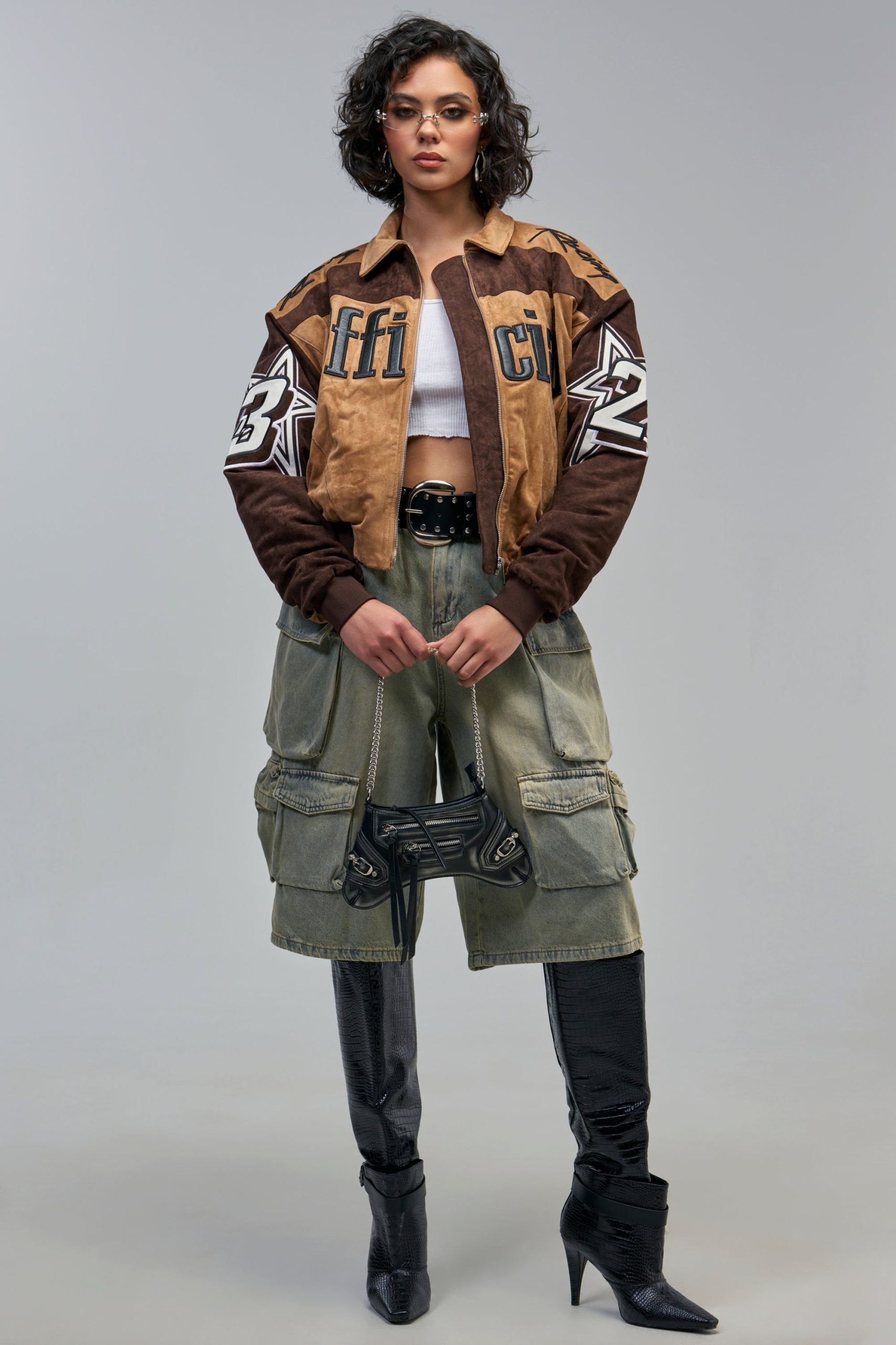 TRIED N TRUE VARSITY BOMBER IN FAUX SUEDE - Image 9