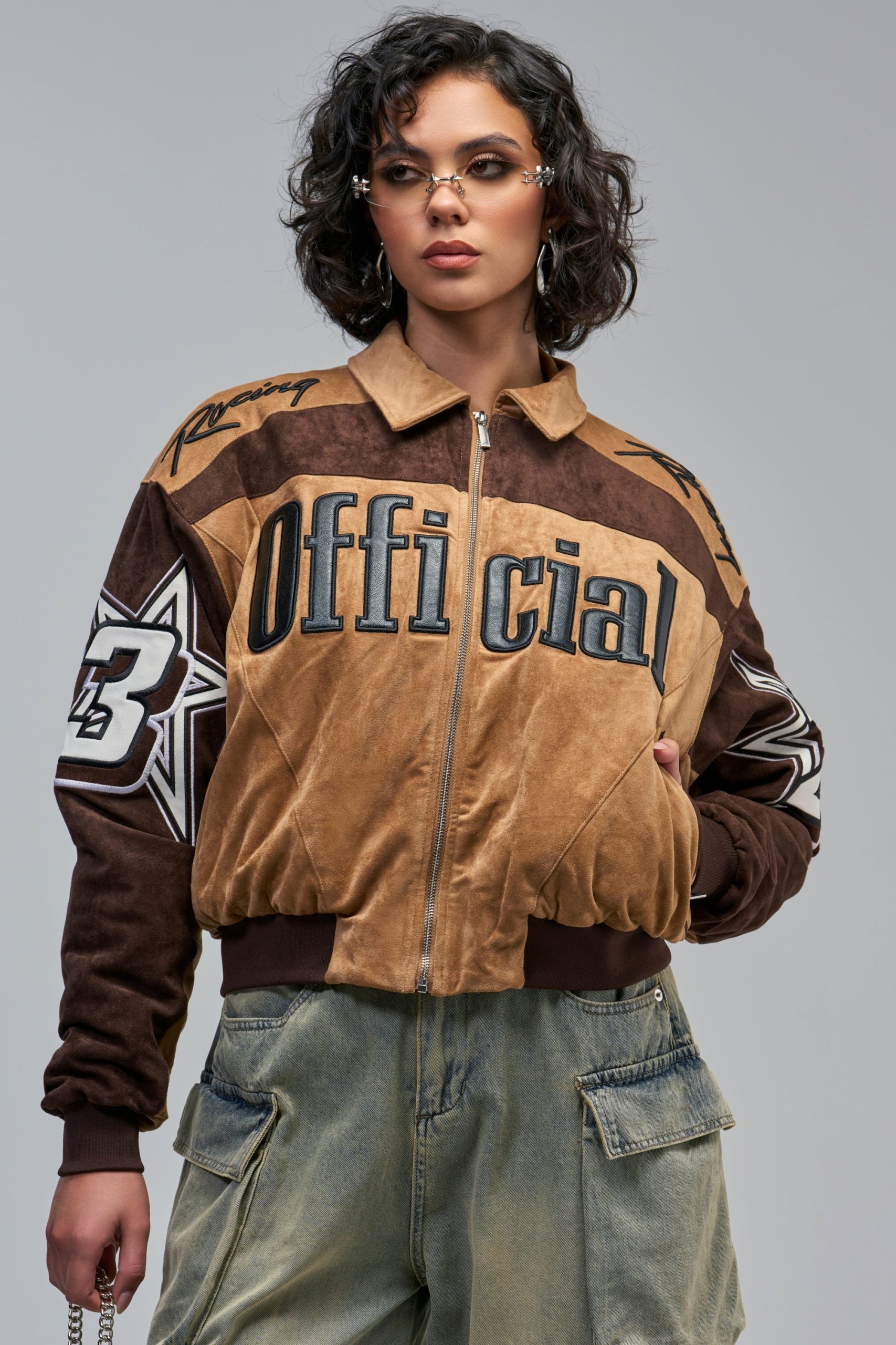 TRIED N TRUE VARSITY BOMBER IN FAUX SUEDE - Image 8