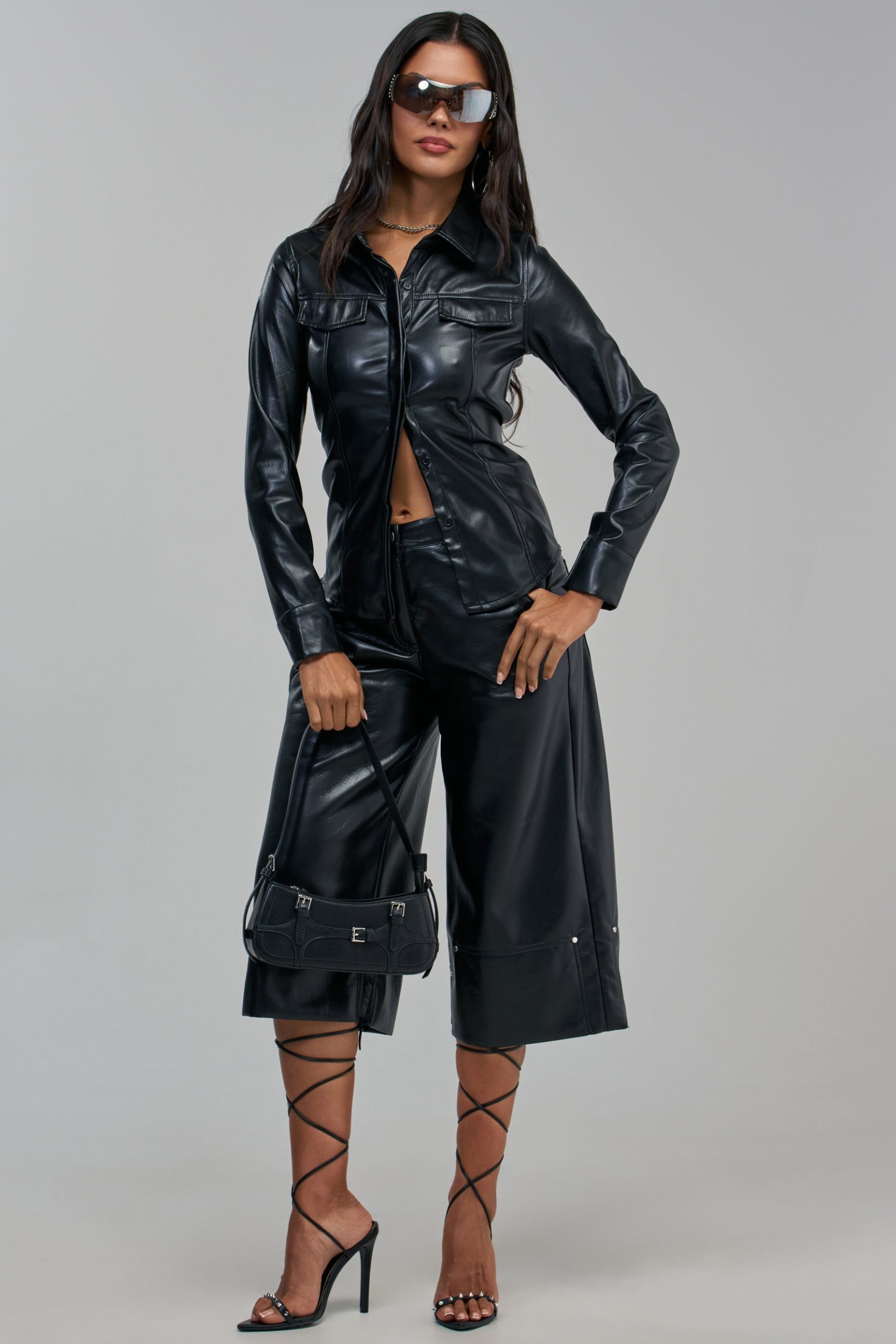 COME BACK TO ME FAUX LEATHER GAUCHO - Image 3