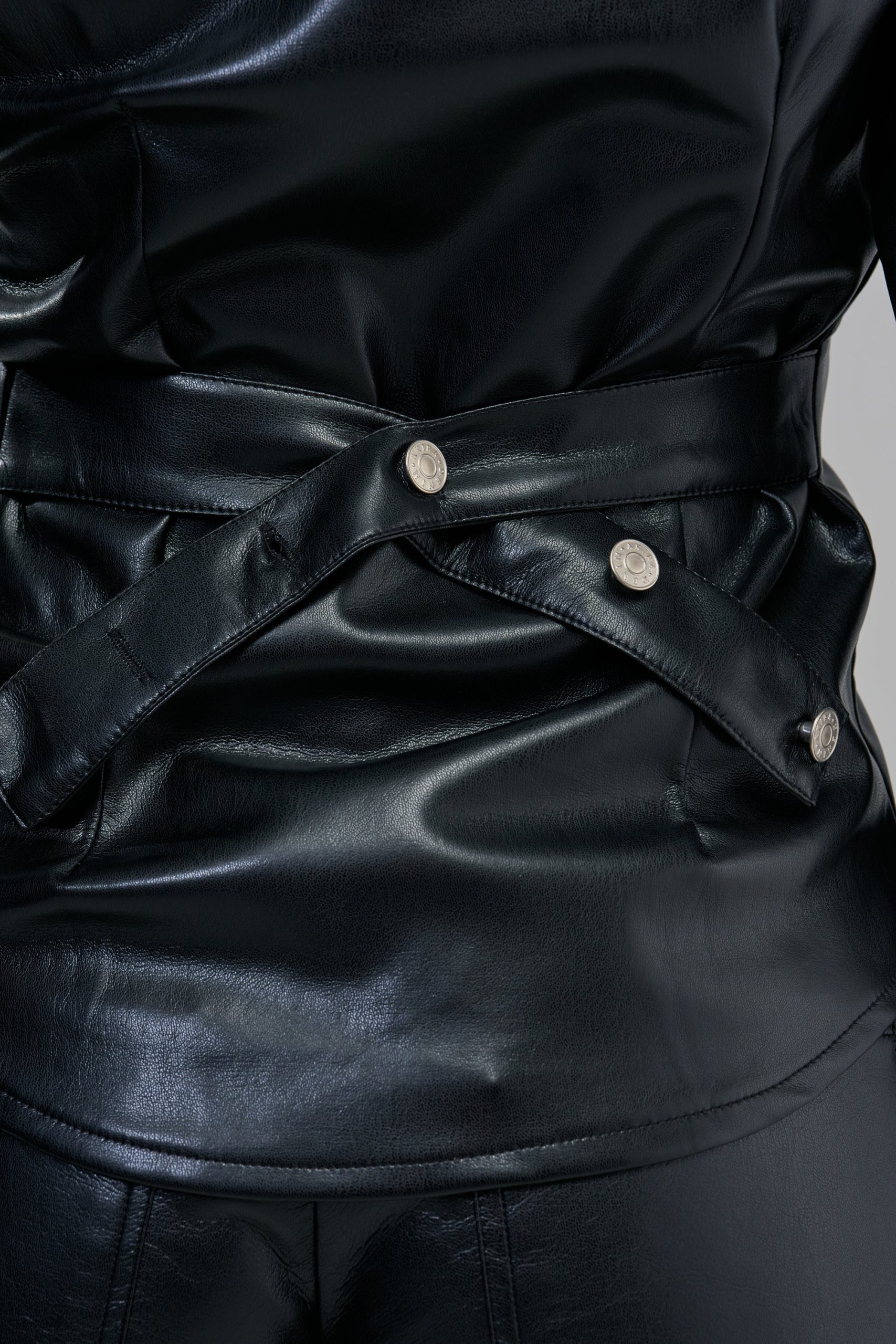 COME BACK TO ME FAUX LEATHER BUTTON DOWN - Image 4