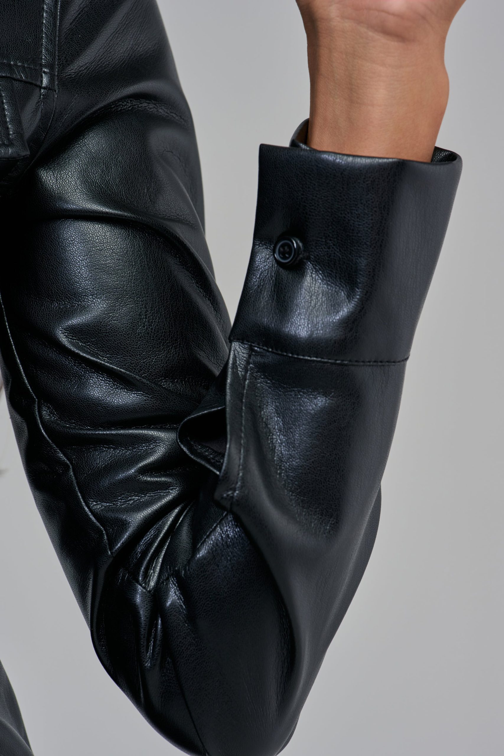 COME BACK TO ME FAUX LEATHER BUTTON DOWN - Image 5