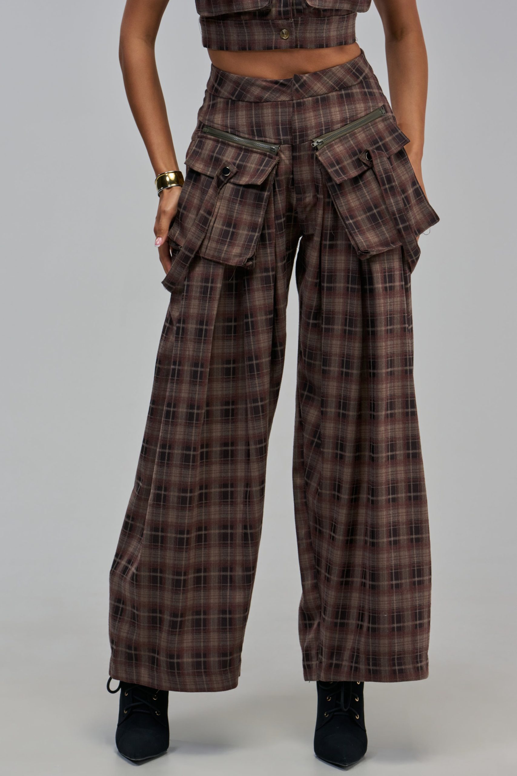 PLAID PRINCESS CARGO TROUSER