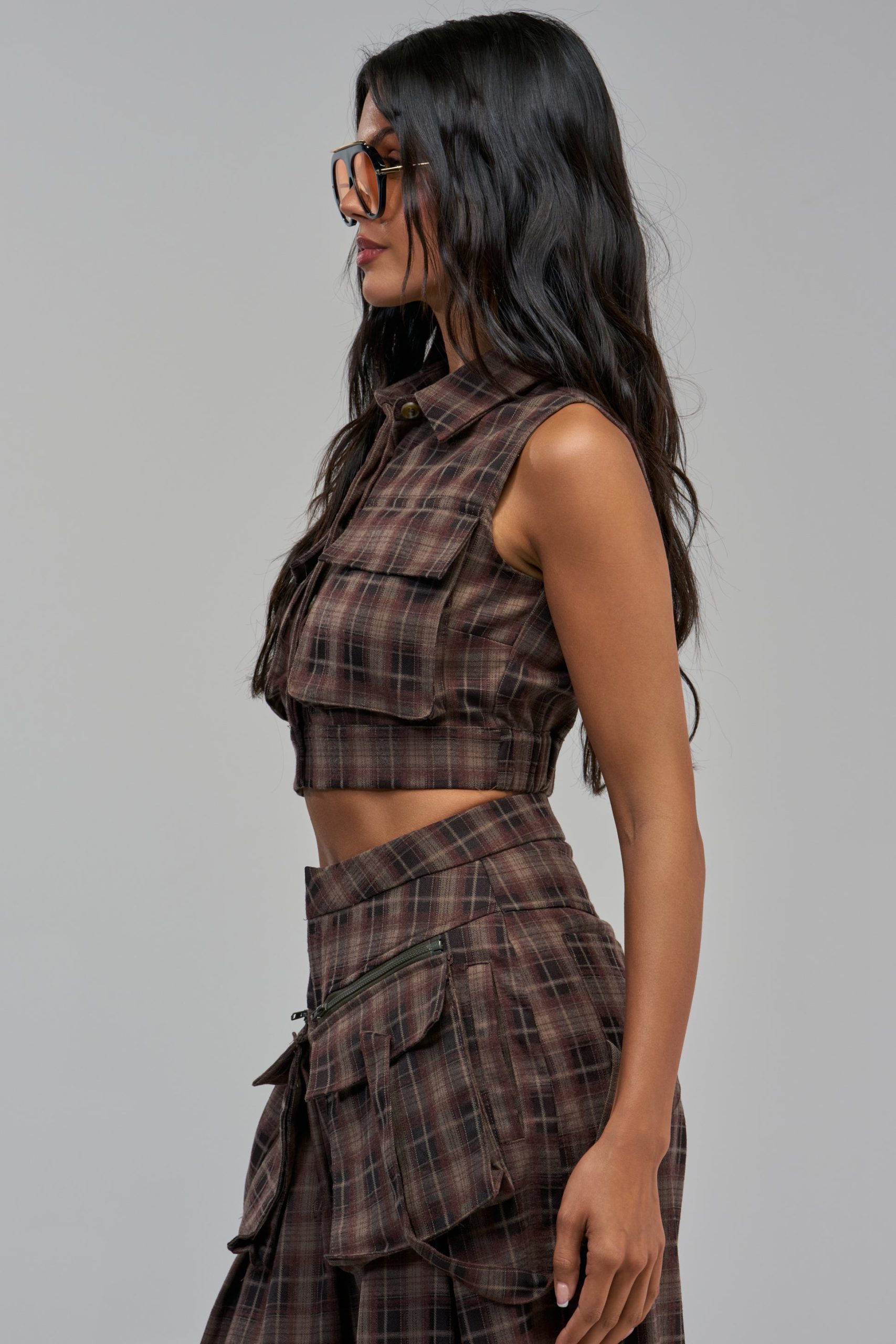 PLAID PRINCESS SLEEVELESS BLOUSE - Image 6