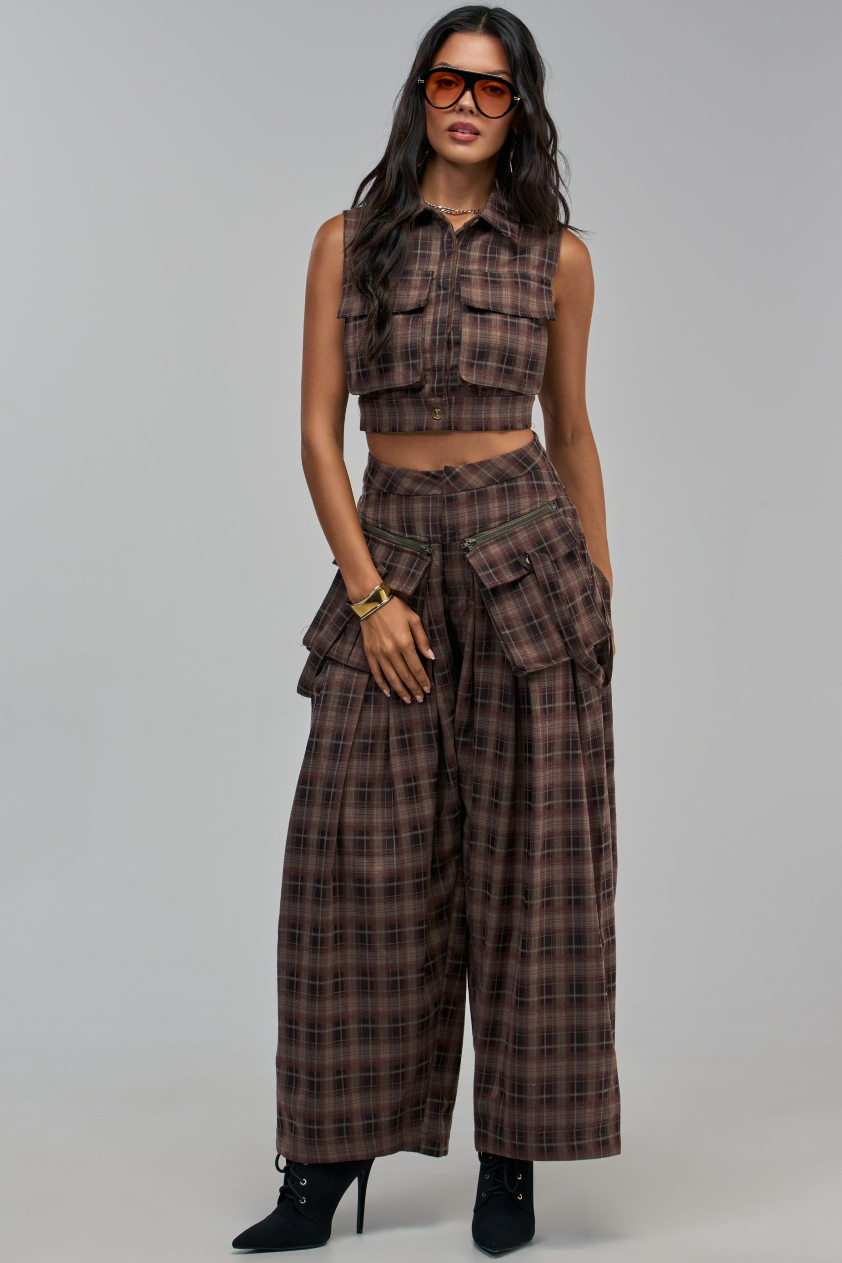 PLAID PRINCESS SLEEVELESS BLOUSE - Image 8