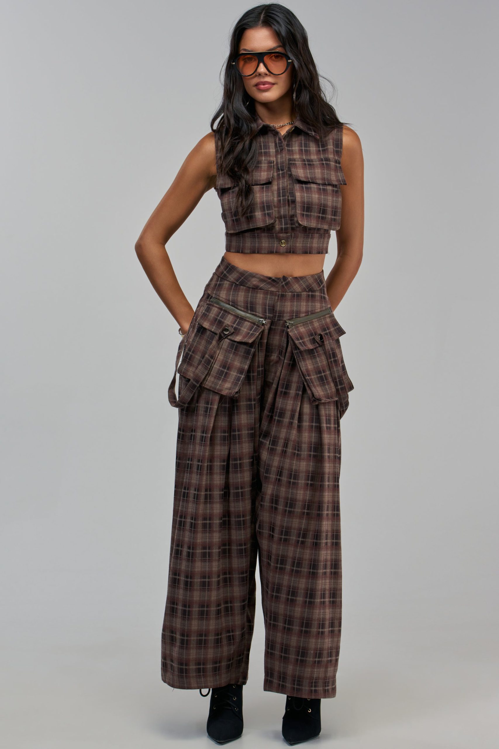 PLAID PRINCESS SLEEVELESS BLOUSE - Image 5