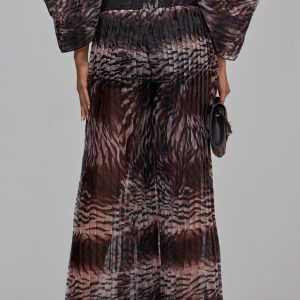 ANIMAL PRINT CHIFFON PANT