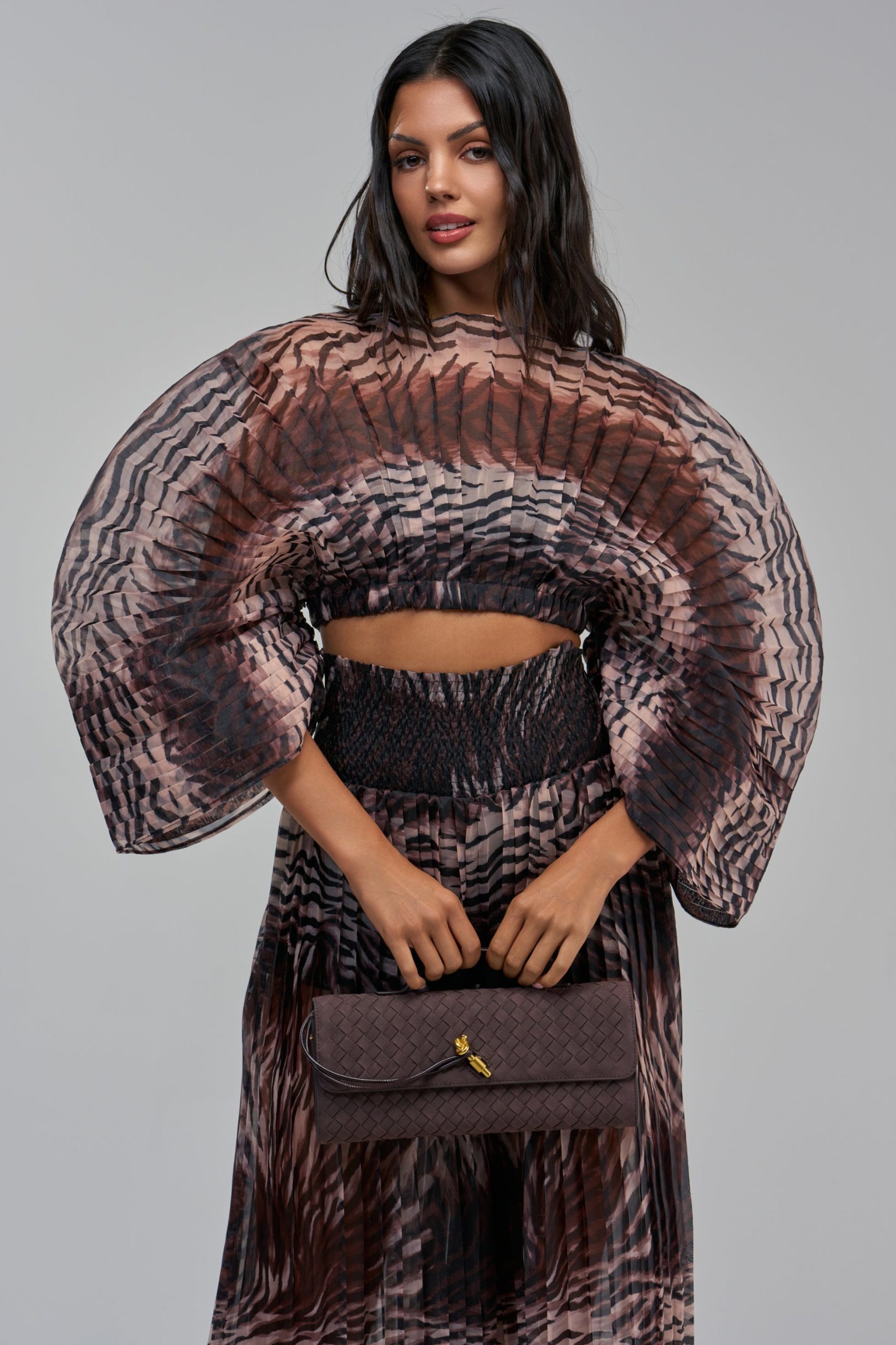 ANIMAL PRINT PLEATED BLOUSE - Image 9