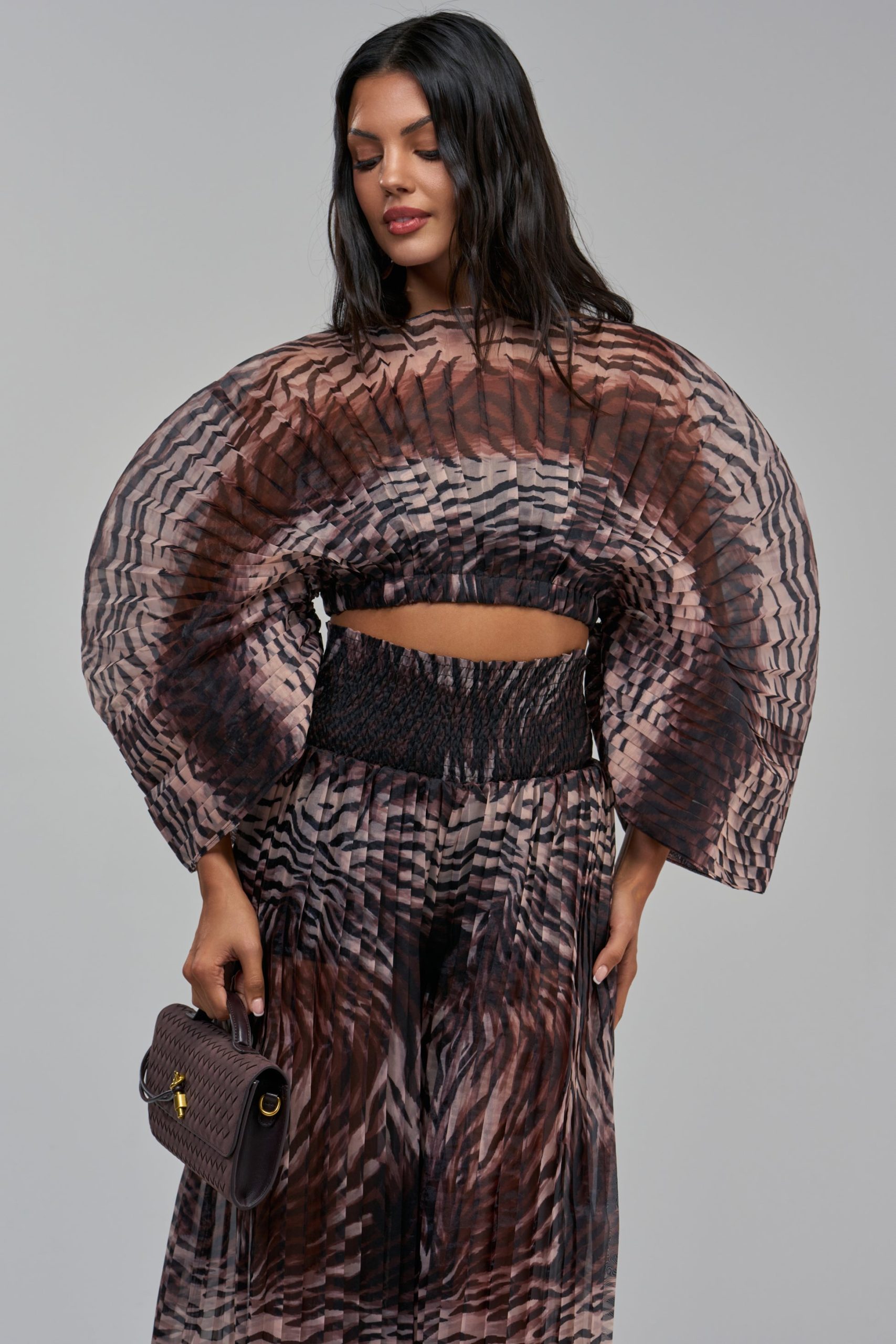 ANIMAL PRINT PLEATED BLOUSE - Image 6
