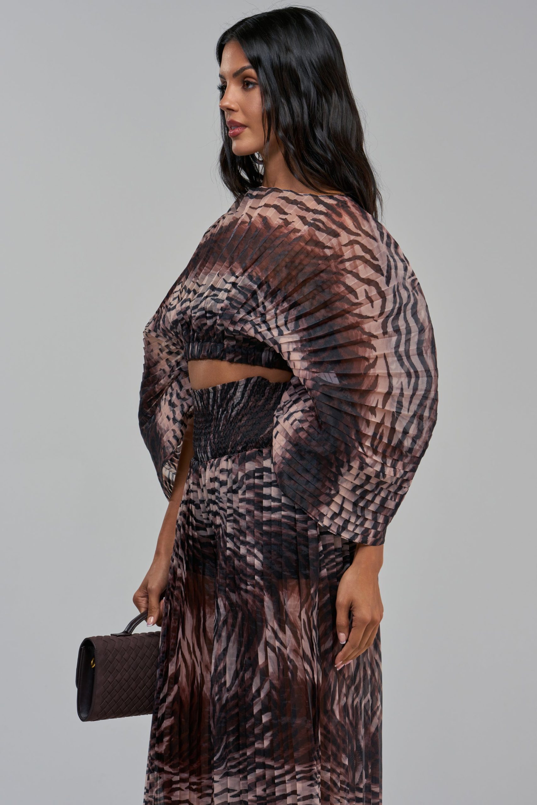 ANIMAL PRINT PLEATED BLOUSE - Image 3