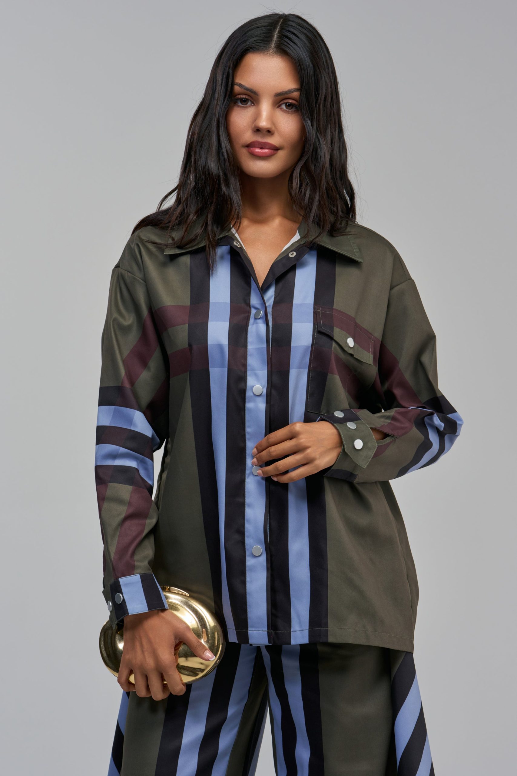 LUXURY LIFE PLAID BUTTON DOWN IN GREEN - Image 2