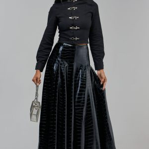 SO CHIC CROC MAXI SKIRT
