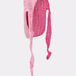 YOU KNOW WHERE IM AT PINK CROCHET HEAD SCARF