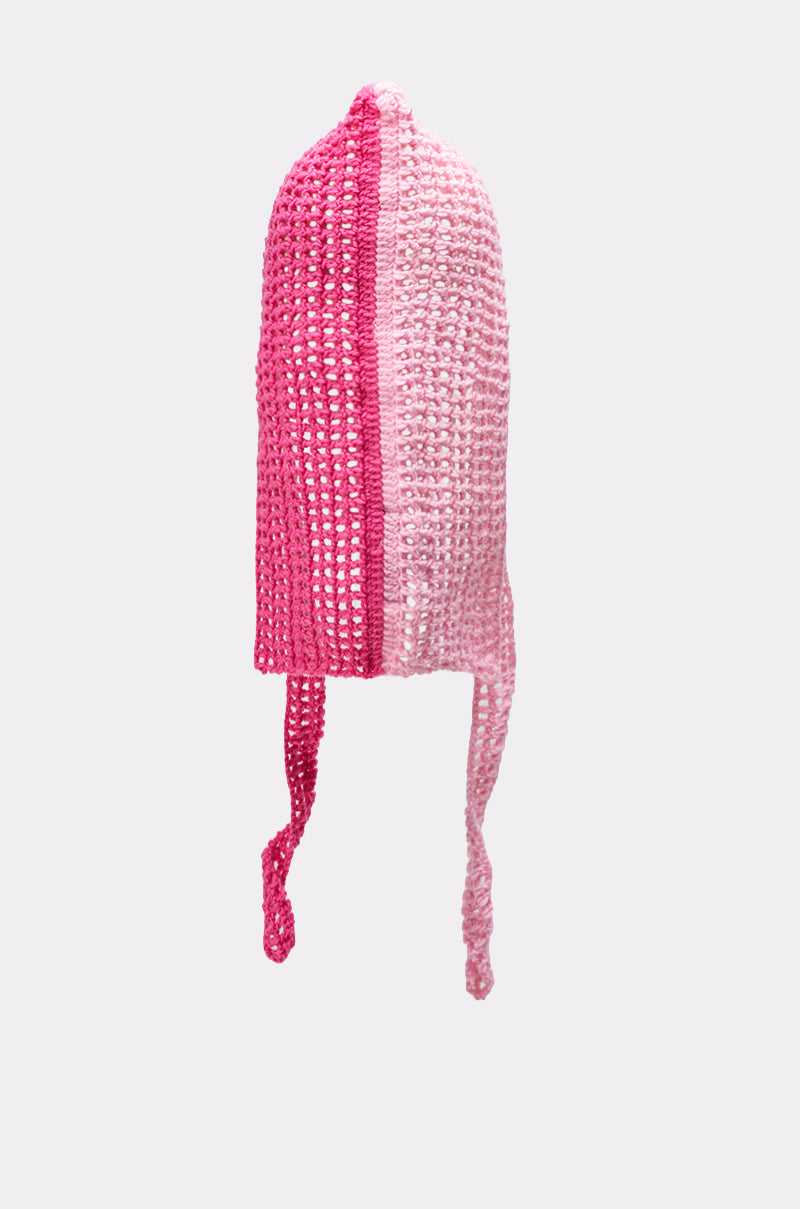 YOU KNOW WHERE IM AT PINK CROCHET HEAD SCARF - Image 3