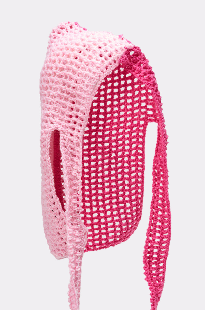 YOU KNOW WHERE IM AT PINK CROCHET HEAD SCARF - Image 2