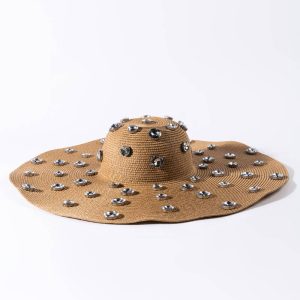 PINA COLADA RHINESTONE FLOPPY HAT